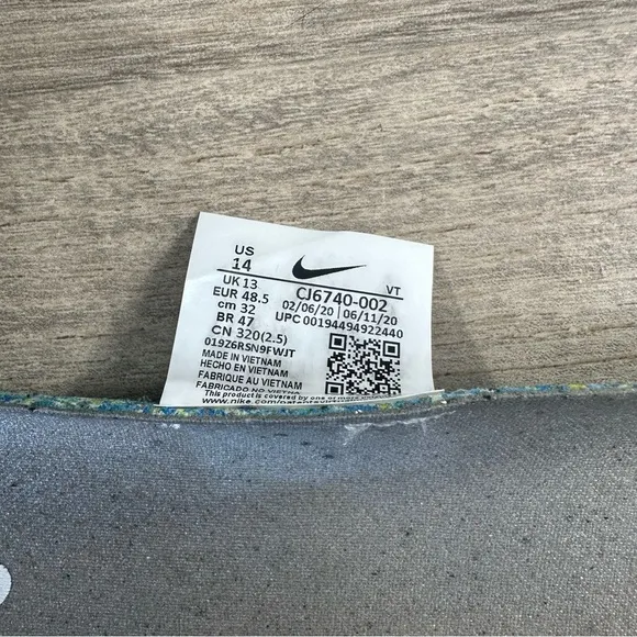 Nike Air VaporMax Flyknit Black Gray Athletic Shoes CJ6740-002 Men's 14
