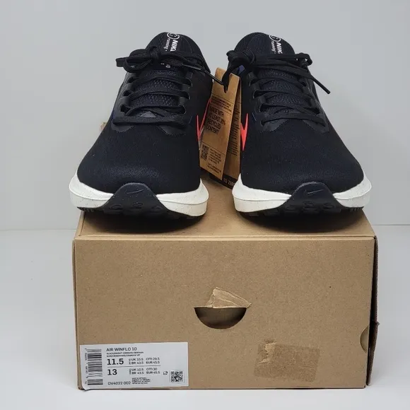 NIKE AIR WINFLO 10 Men's Size 11.5 Running Shoes DV4022-002 Black/Red New