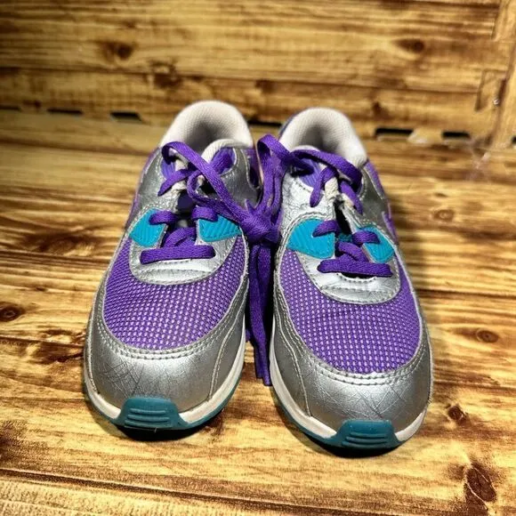 NIke Air Max 90 Purple Venom-Metallic Silver Size 10C Running Shoes