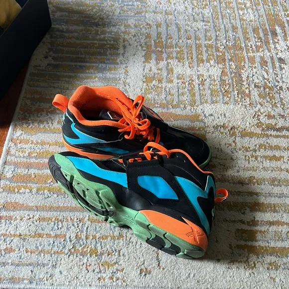 Nike Black and Blue Sneakers with Athletic Silhouette