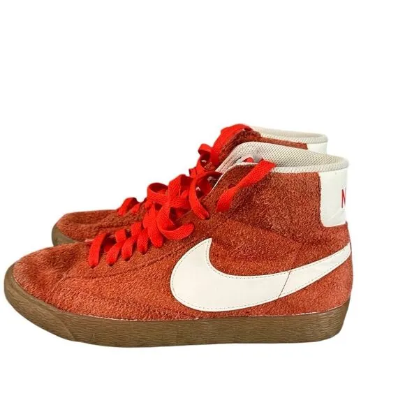 Nike Blazer Mid Suede Vintage Orange Gum Basketball Shoes [518171-801] Women's 7