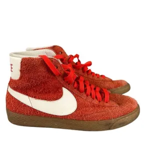Nike Blazer Mid Suede Vintage Orange Gum Basketball Shoes [518171-801] Women's 7