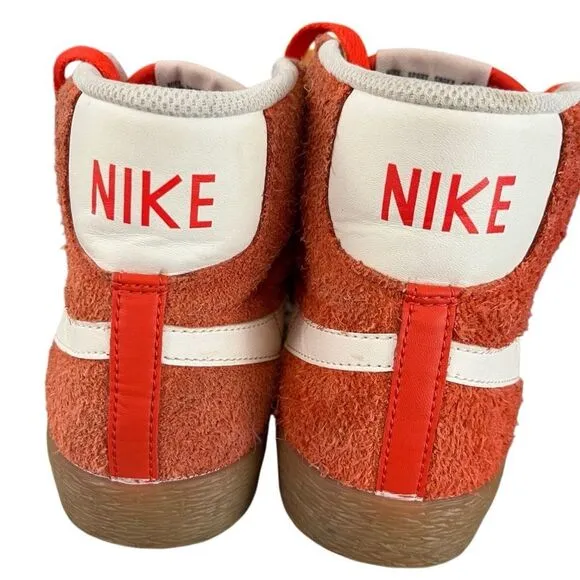 Nike Blazer Mid Suede Vintage Orange Gum Basketball Shoes [518171-801] Women's 7