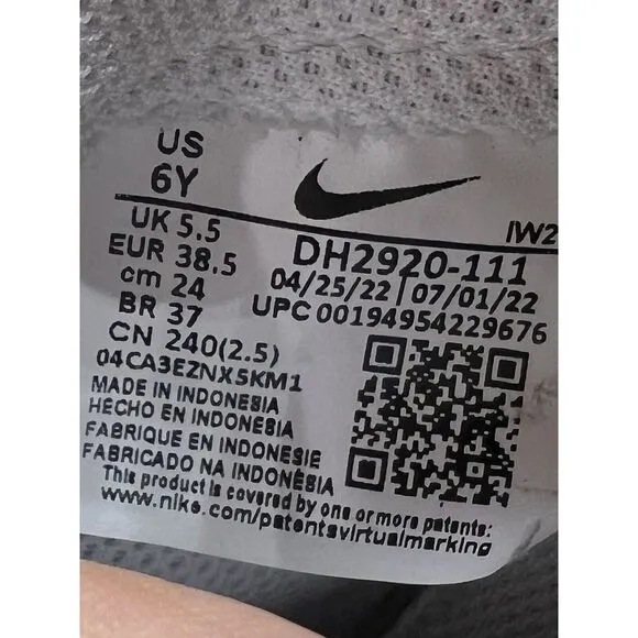 Nike Boys Air Force 1 Low DH2920-111‎ Triple White Sneakers Shoes Size 6Y W 7.5