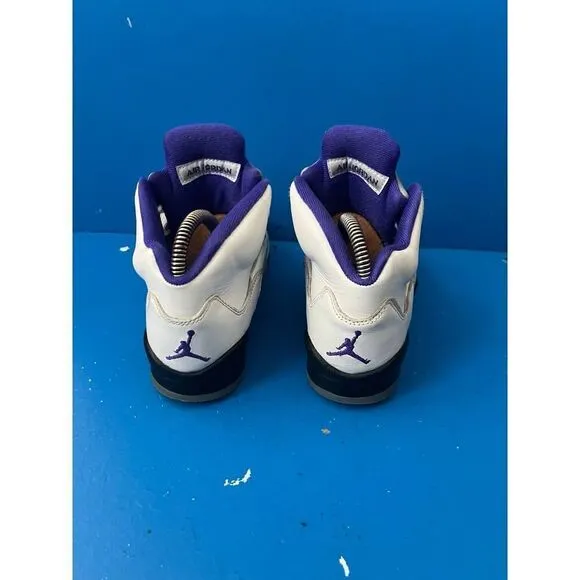 Nike Boys Air Jordan 5 440888-141 White Basketball Shoes Sneakers Size 4Y