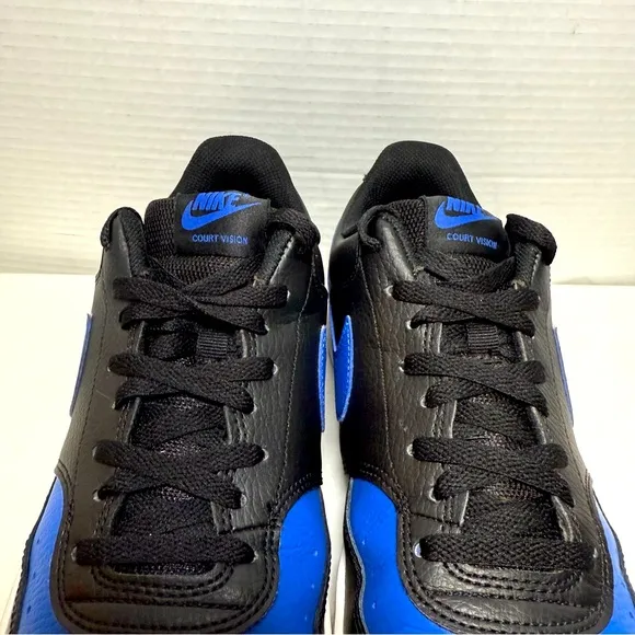 NIKE COURT VISION LOW BLACK GAME ROYAL BLUE SNEAKERS SHOES Mens (SIZE 11)
