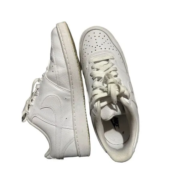 Nike Court Vision Low CD5434-100 Triple White AF1 Sneakers Womens SZ 9.5 SH04