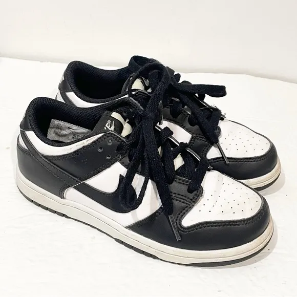 Nike Dunk Low Panda Black White Shoes Little Kid Size 1.5 Athletic Sneaker