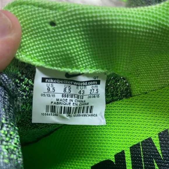 Nike Flyknit Lunar3 Green Black Style  Running Athletic Shoes