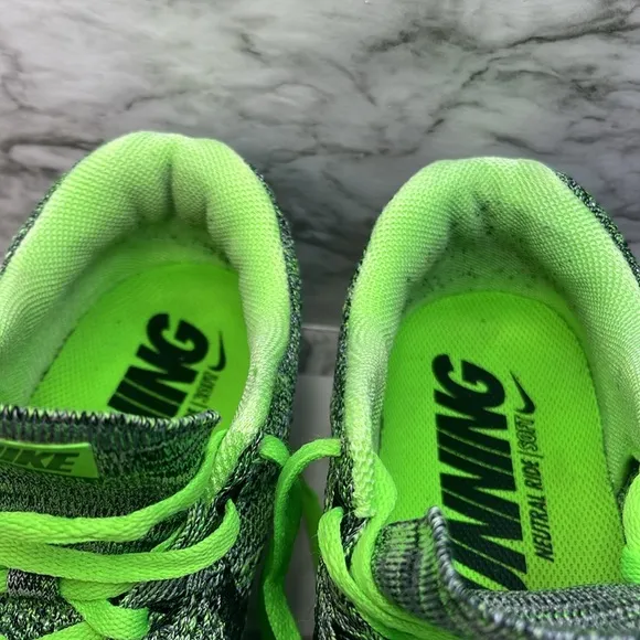 Nike Flyknit Lunar3 Green Black Style  Running Athletic Shoes