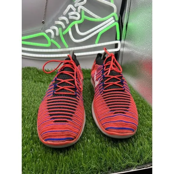 Nike‎ Free RN Flyknit Size M8.5 W10 Crimson Red Athletic Running Sneakers Shoes