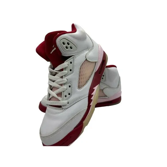 Nike Girls Air Jordan 5 440892-106 White Basketball Shoes Sneakers Size 5Y