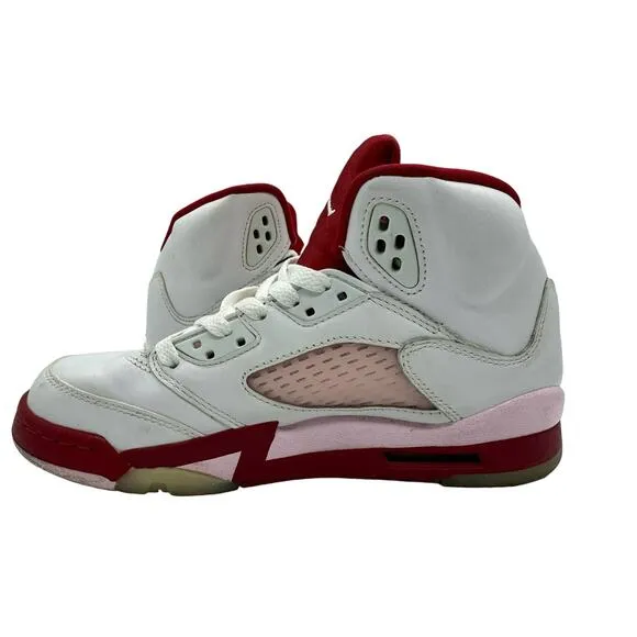 Nike Girls Air Jordan 5 440892-106 White Basketball Shoes Sneakers Size 5Y