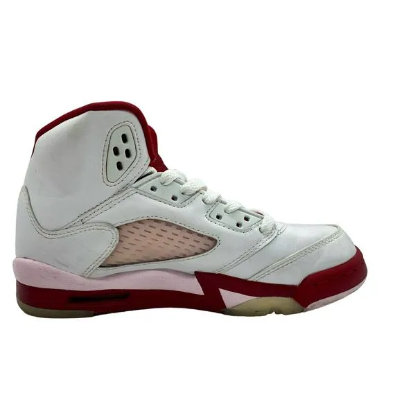 Nike Girls Air Jordan 5 440892-106 White Basketball Shoes Sneakers Size 5Y