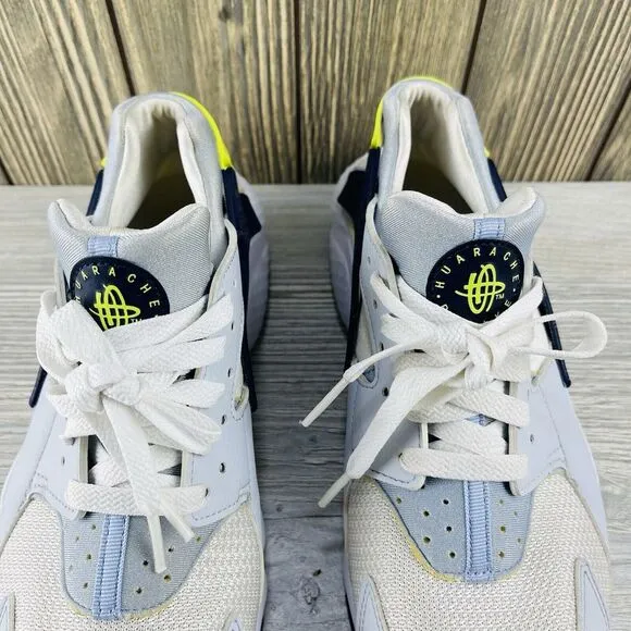 Nike Huarache Run White Blue  Athletic  Shoes Sneakers DV3479-100 Size: 7Y