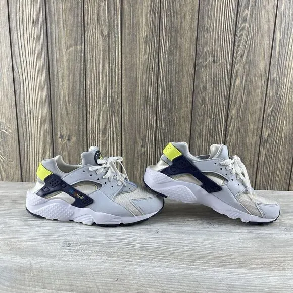 Nike Huarache Run White Blue  Athletic  Shoes Sneakers DV3479-100 Size: 7Y