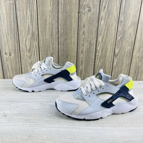 Nike Huarache Run White Blue  Athletic  Shoes Sneakers DV3479-100 Size: 7Y