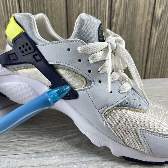 Nike Huarache Run White Blue  Athletic  Shoes Sneakers DV3479-100 Size: 7Y