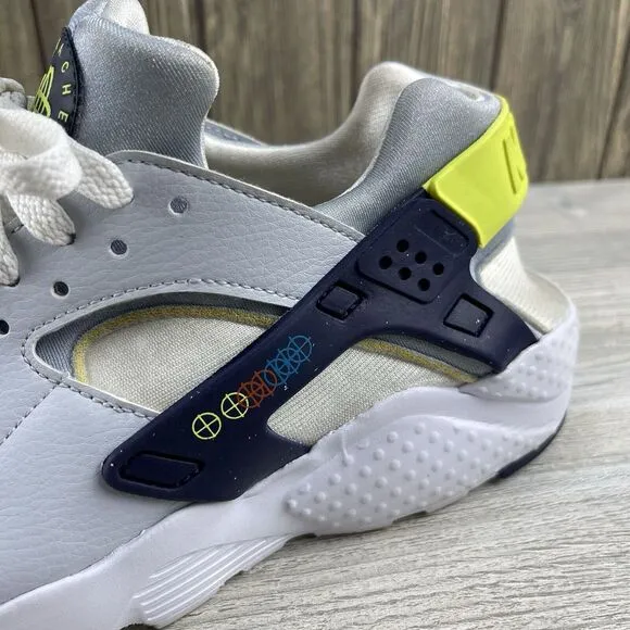 Nike Huarache Run White Blue  Athletic  Shoes Sneakers DV3479-100 Size: 7Y
