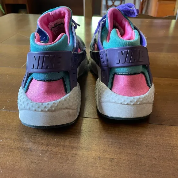 Nike Huarache Running Shoes Purple and Teal Size 5