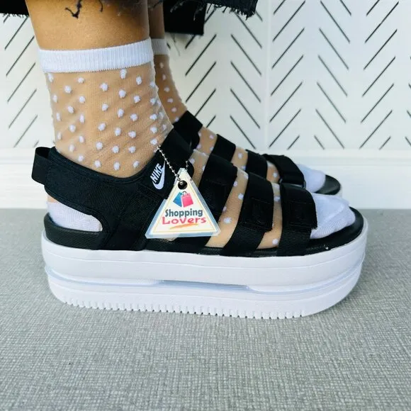 ⭐Nike Icon Classic Platform Chunky Size 9 Women's Sandals Black DH0224-001 New