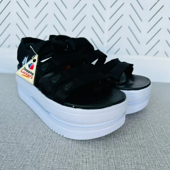 ⭐Nike Icon Classic Platform Chunky Size 9 Women's Sandals Black DH0224-001 New