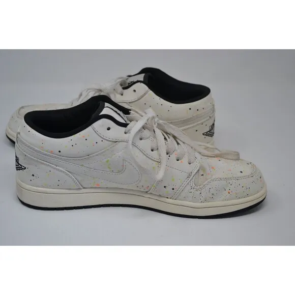 Nike Jordan 1 Low SE DH3295-100 Mens White Paint Splatter Sneakers Shoes Size 12
