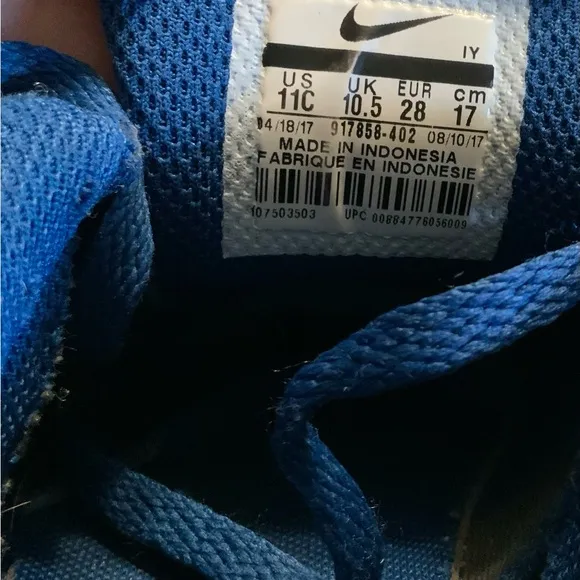 Nike Kids Air Max Vision Blue &amp; White Sneakers Size 11C
