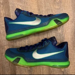 Nike Kobe 10 X Low Emerald City Blue Green Silver