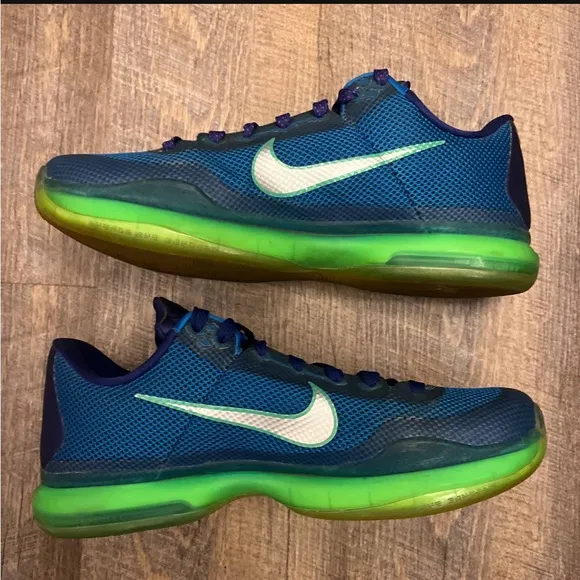 Nike Kobe 10 X Low Emerald City Blue Green Silver
