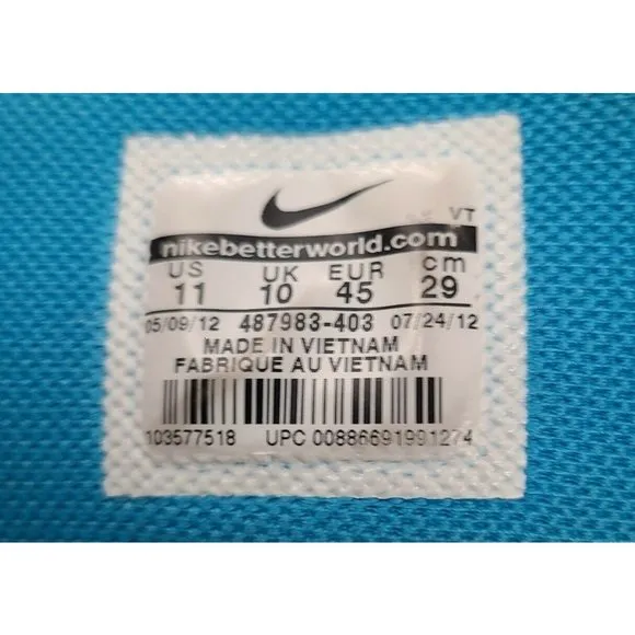 Nike LunarEclipse  2 Men's Size US 11 Athletic Running‎ Shoes Blue 487983-403