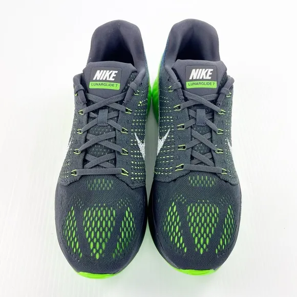 Nike Lunarglide 7 Black Green Athletic Running Sneakers Shoes