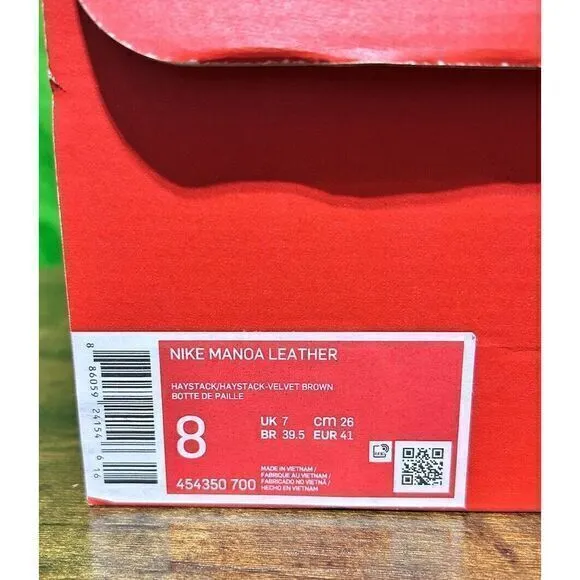 Nike Manoa Leather‎ Haystack Brown Men's Athletic Shoes 454350 700 Size 8