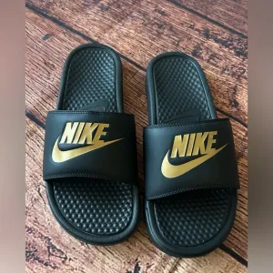 Nike Mens Benassi JDI Slides - *Black / Metallic Gold* - *Size 9