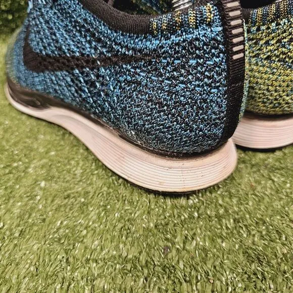 Nike Men's Flyknit Racer Blue Glow Athletic Running‎ Shoes 526628-405 Mens 9.5