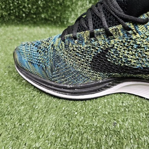 Nike Men's Flyknit Racer Blue Glow Athletic Running‎ Shoes 526628-405 Mens 9.5