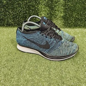 Nike Men's Flyknit Racer Blue Glow Athletic Running‎ Shoes 526628-405 Mens 9.5
