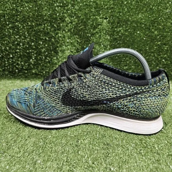 Nike Men's Flyknit Racer Blue Glow Athletic Running‎ Shoes 526628-405 Mens 9.5