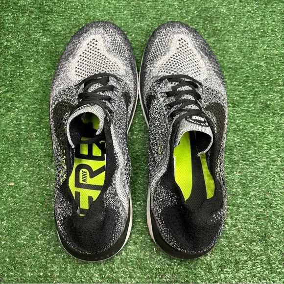 Nike Mens Free Rn Flyknit 942838-101 Black Oreo Running Shoes Sneakers Size 10.5