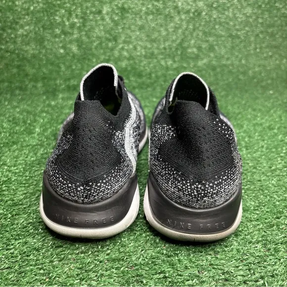 Nike Mens Free Rn Flyknit 942838-101 Black Oreo Running Shoes Sneakers Size 10.5