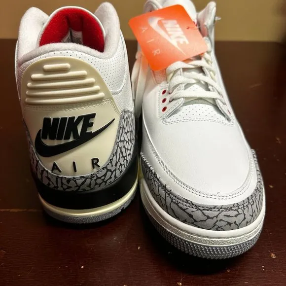 Nike Mens White Cement Re-imagined Air Jordan 3 DN3707-100 Athletic Shoes Sz 17