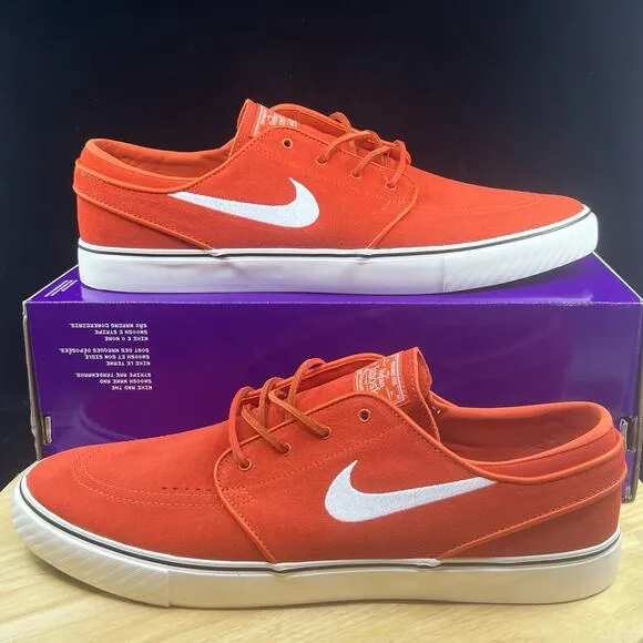 Nike Mens Zoom Stefan Janoski Orange White Suede Skate Shoes Sz 10.5  FD6757-800