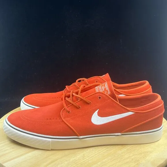 Nike Mens Zoom Stefan Janoski Orange White Suede Skate Shoes Sz 10.5  FD6757-800
