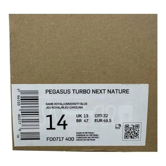 Nike Pegasus Turbo Next Nature Men's Size's Blue Athletic Shoes FD0717 400