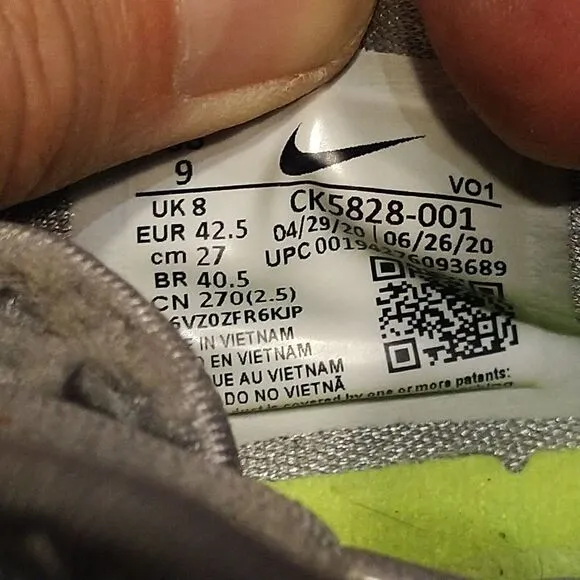 Nike PG 4 TB Cool Gray Basketball Athletic Shoes Sneaker CK5828-001 Men's Sz 9