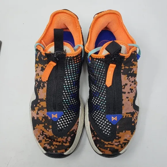 Nike PG4 Digi Camo Total Orange Black CD5079-200 Basketball Shoes Men's 8