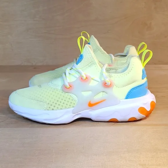 Nike React Presto Barely Volt Neon Green Blue Athletic Youth Shoes