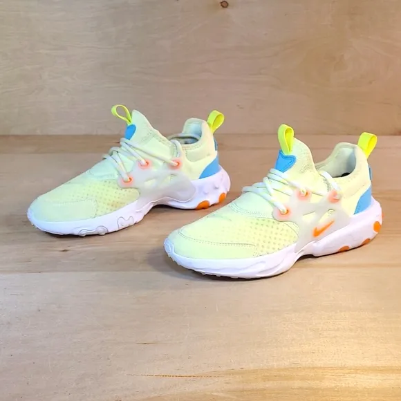 Nike React Presto Barely Volt Neon Green Blue Athletic Youth Shoes