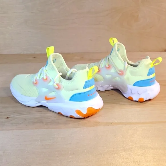Nike React Presto Barely Volt Neon Green Blue Athletic Youth Shoes