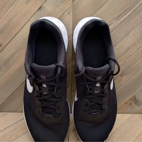 Nike‎ Revolution 6 Flyease Next Nature Running Shoes Mens Size 12 Black White